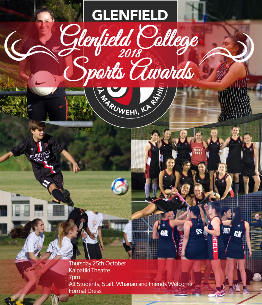 Sports Prize-Giving 2018 is being held tonight from 7 pm in the Kaipatiki Theatre