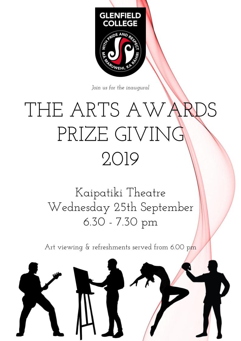 Glenfield College Arts Awards Evening next Wednesday.