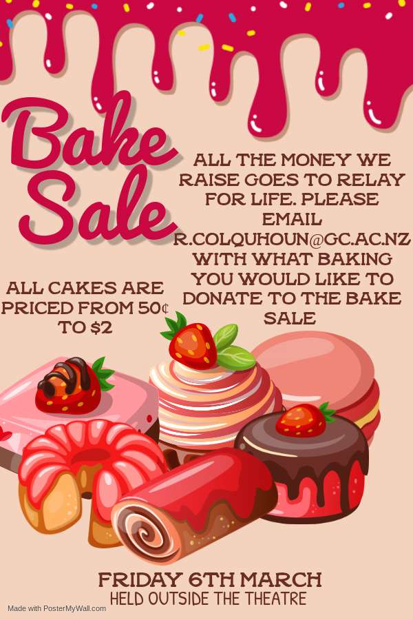 Bake Sale this Friday 6th March