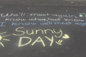 Chalk messages for our Year 13 students