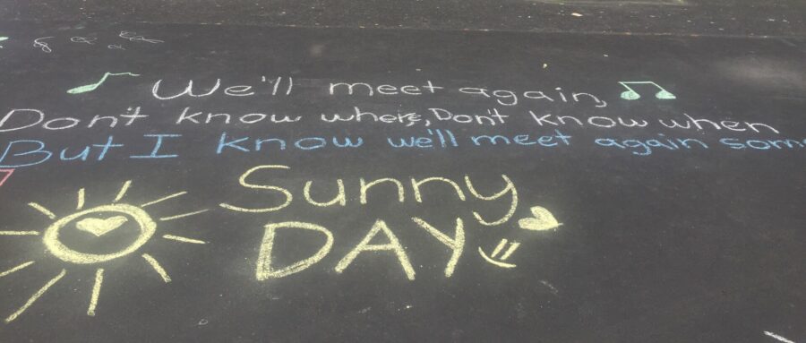 Chalk messages for our Year 13 students